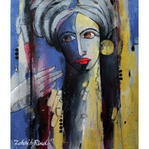 Zohaib Rind, 12 x 14 Inch, Acrylic on Canvas, Figurative Painting, AC-ZR-056